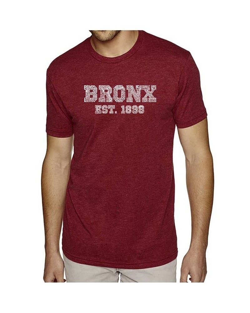 Mens Premium Blend Word Art T-Shirt - Popular Bronx, NY Neighborhoods Red $24.74 T-Shirts