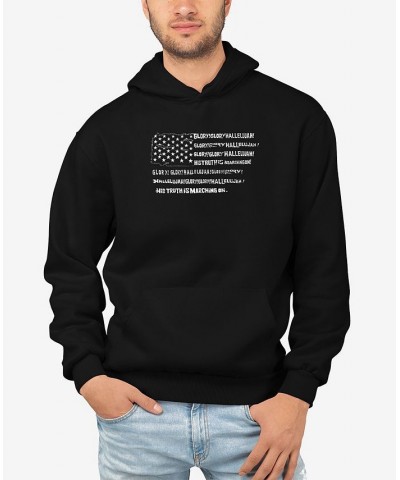 Men's Glory Hallelujah Flag Word Art Hooded Sweatshirt Black $24.00 Sweatshirt