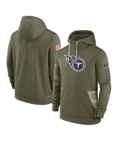 Men's Olive Tennessee Titans 2022 Salute to Service Therma Performance Pullover Hoodie $36.30 Sweatshirt