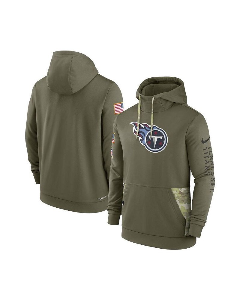 Men's Olive Tennessee Titans 2022 Salute to Service Therma Performance Pullover Hoodie $36.30 Sweatshirt