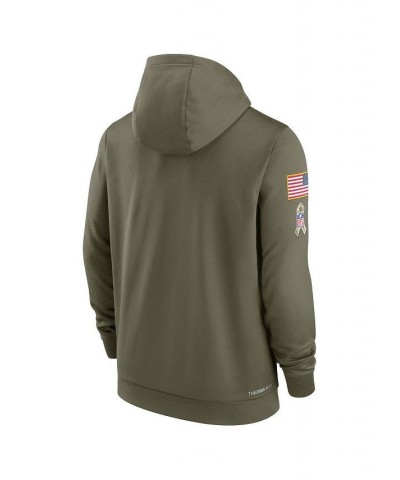 Men's Olive Tennessee Titans 2022 Salute to Service Therma Performance Pullover Hoodie $36.30 Sweatshirt