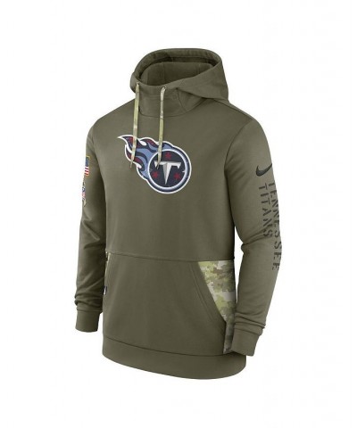 Men's Olive Tennessee Titans 2022 Salute to Service Therma Performance Pullover Hoodie $36.30 Sweatshirt