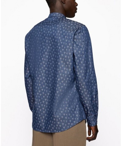 BOSS Men's Regular-Fit Shirt Blue $34.74 Shirts