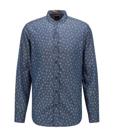 BOSS Men's Regular-Fit Shirt Blue $34.74 Shirts