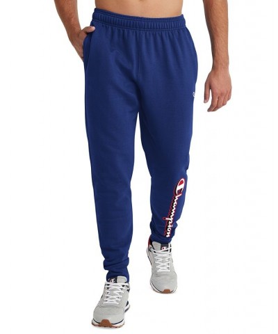 Men's PowerBlend Logo-Graphic Jogger Pants Blue $17.20 Pants