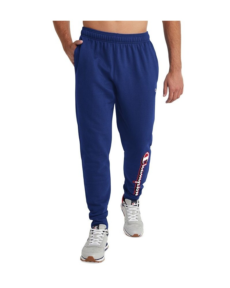 Men's PowerBlend Logo-Graphic Jogger Pants Blue $17.20 Pants