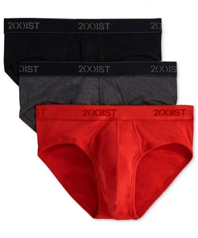 Men's Essential 3 Pack No Show Brief Black/Charcoal/Red $22.44 Underwear