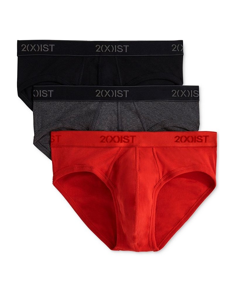 Men's Essential 3 Pack No Show Brief Black/Charcoal/Red $22.44 Underwear