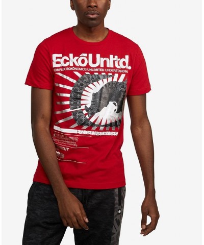 Men's Star Burst Graphic T-shirt Red $20.40 T-Shirts