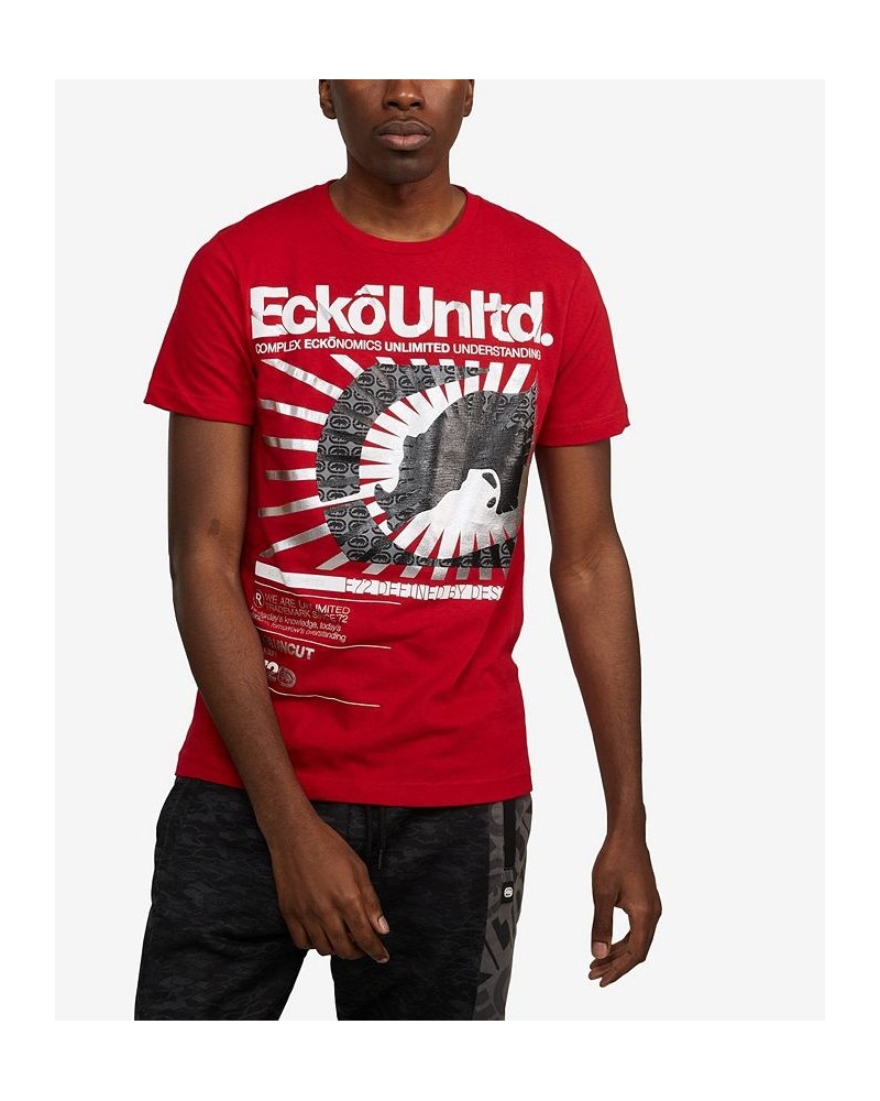 Men's Star Burst Graphic T-shirt Red $20.40 T-Shirts