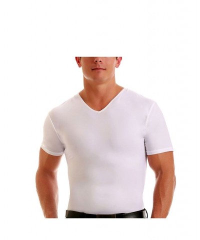 Men's Big & Tall Insta Slim Compression Short Sleeve V-Neck T-Shirt Tan/Beige $47.91 Undershirt