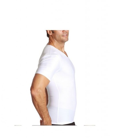 Men's Big & Tall Insta Slim Compression Short Sleeve V-Neck T-Shirt Tan/Beige $47.91 Undershirt