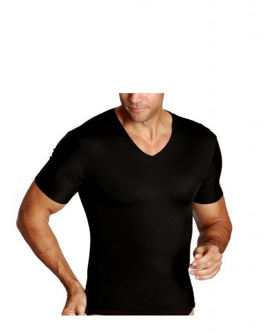 Men's Big & Tall Insta Slim Compression Short Sleeve V-Neck T-Shirt Tan/Beige $47.91 Undershirt