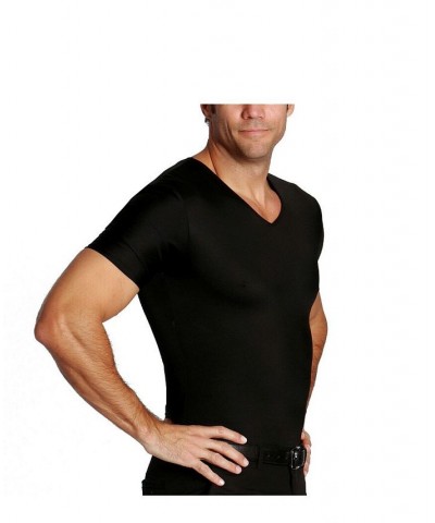 Men's Big & Tall Insta Slim Compression Short Sleeve V-Neck T-Shirt Tan/Beige $47.91 Undershirt