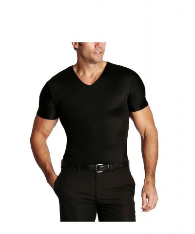 Men's Big & Tall Insta Slim Compression Short Sleeve V-Neck T-Shirt Tan/Beige $47.91 Undershirt