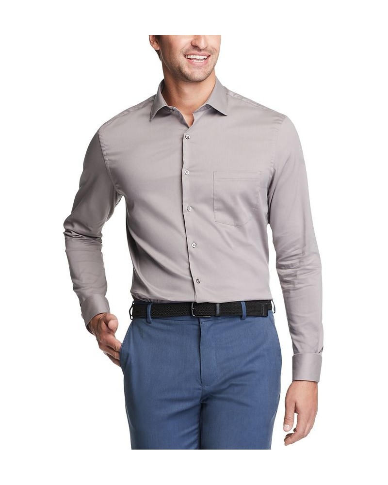 Men's Big & Tall Classic/Regular-Fit Stain Shield Performance Stretch Textured Dress Shirt Multi $24.23 Dress Shirts