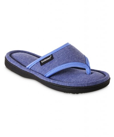 Women's Jersey Cambell Thong Slippers Blue $11.83 Shoes