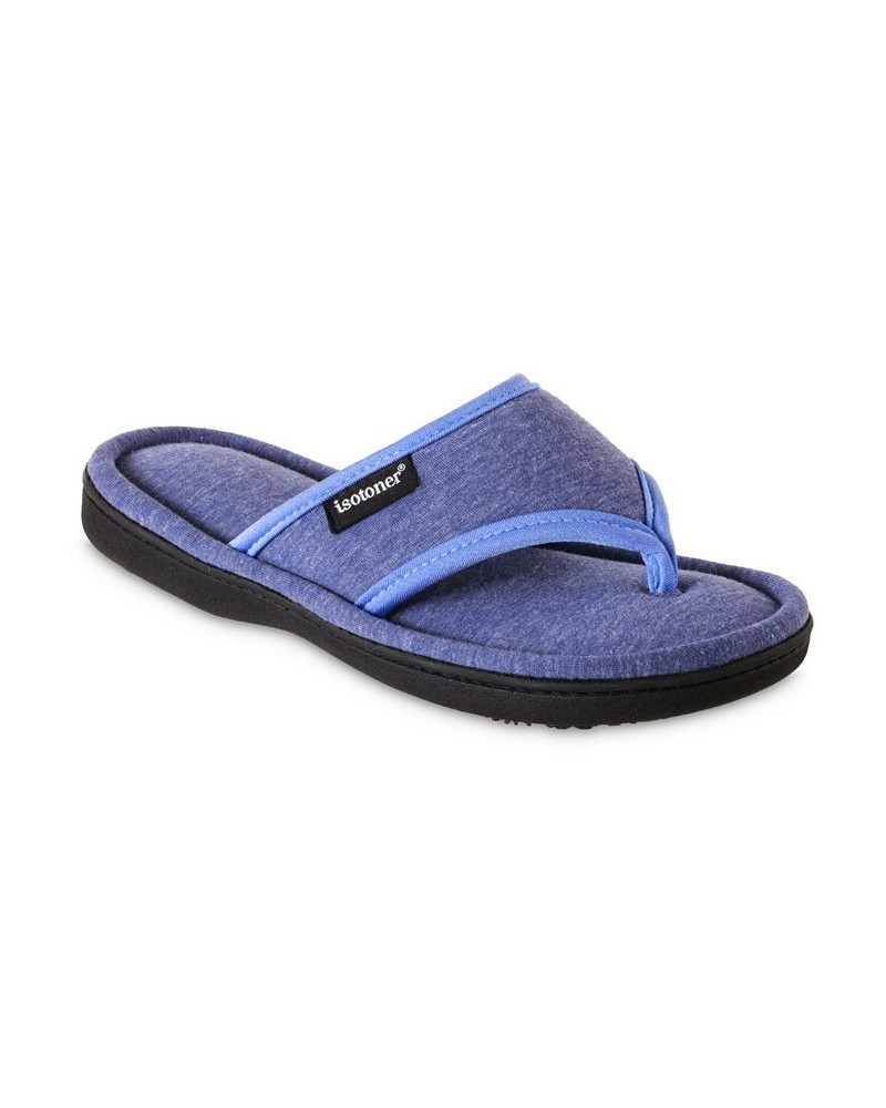 Women's Jersey Cambell Thong Slippers Blue $11.83 Shoes