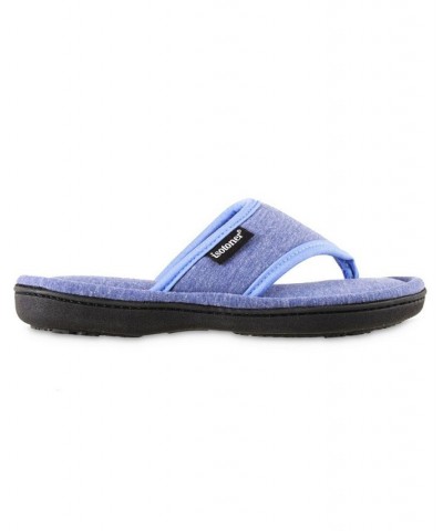 Women's Jersey Cambell Thong Slippers Blue $11.83 Shoes