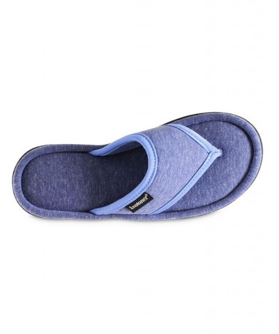 Women's Jersey Cambell Thong Slippers Blue $11.83 Shoes