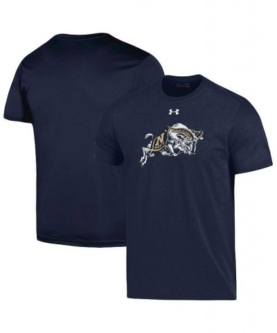 Men's Navy Midshipmen School Mascot Logo Performance Cotton T-shirt $20.25 T-Shirts