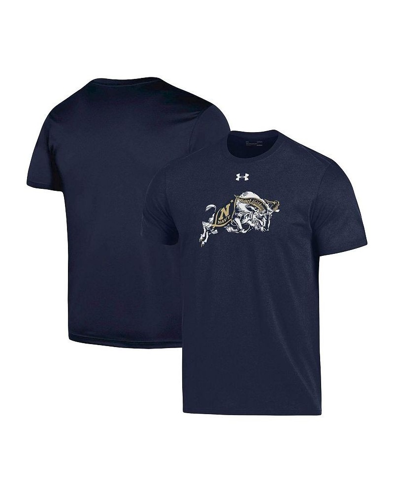 Men's Navy Midshipmen School Mascot Logo Performance Cotton T-shirt $20.25 T-Shirts