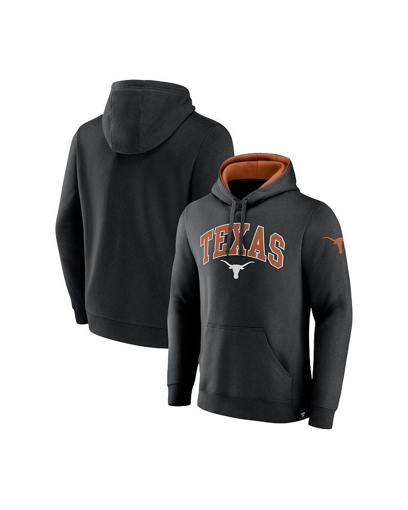 Men's Branded Black Texas Longhorns Arch and Logo Tackle Twill Pullover Hoodie $25.20 Sweatshirt