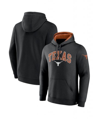 Men's Branded Black Texas Longhorns Arch and Logo Tackle Twill Pullover Hoodie $25.20 Sweatshirt