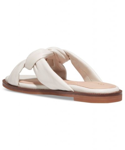 Women's Anica Lux Braided Slide Flat Sandals White $72.00 Shoes