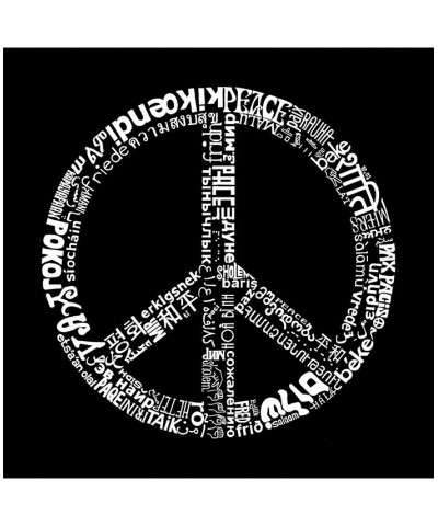 Mens Word Art T-Shirt - Peace Sign in 77 Languages Gray $22.50 T-Shirts