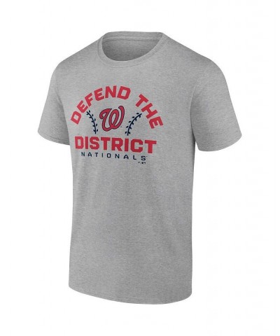 Men's Branded Heather Gray Washington Nationals Iconic Go For Two T-shirt $21.19 T-Shirts