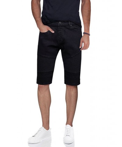 Men's Stretch Moto Denim Shorts Black $32.64 Shorts