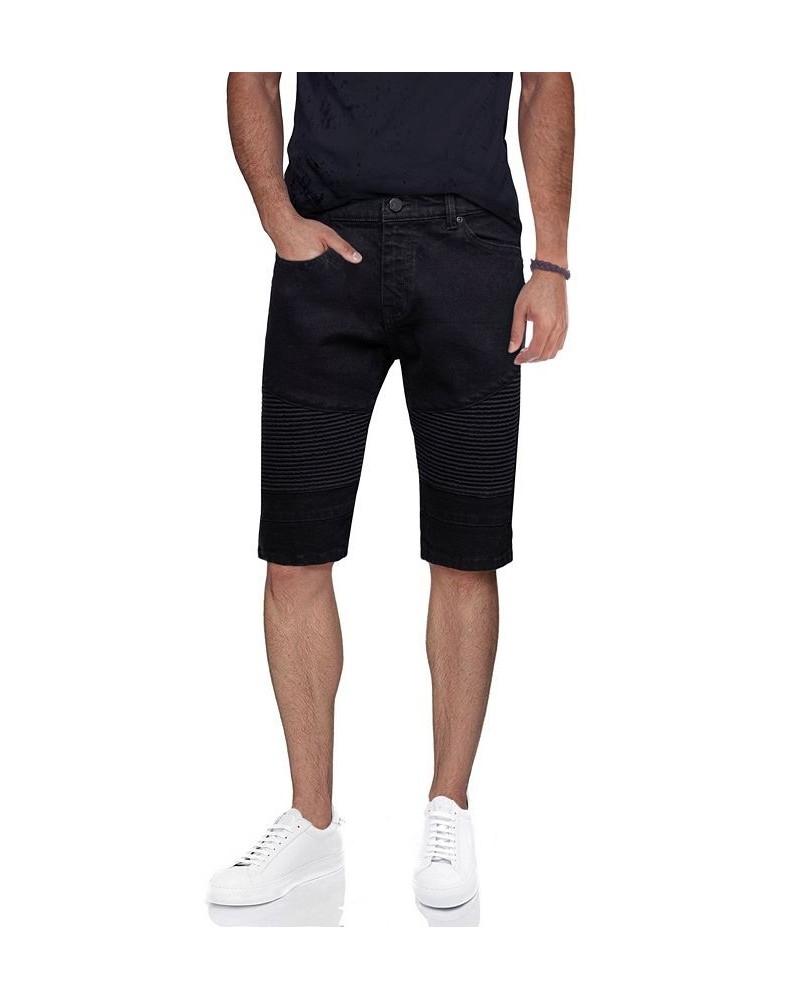 Men's Stretch Moto Denim Shorts Black $32.64 Shorts