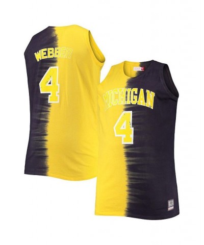 Men's Chris Webber Navy, Maize Michigan Wolverines Big and Tall Player Tie-Dye Jersey $56.35 Jersey