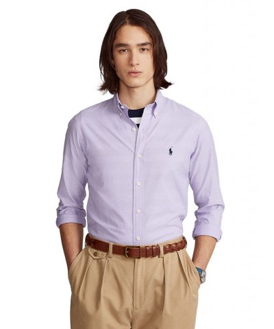 Men's Classic-Fit Stretch Oxford Shirt Purple $48.60 Shirts