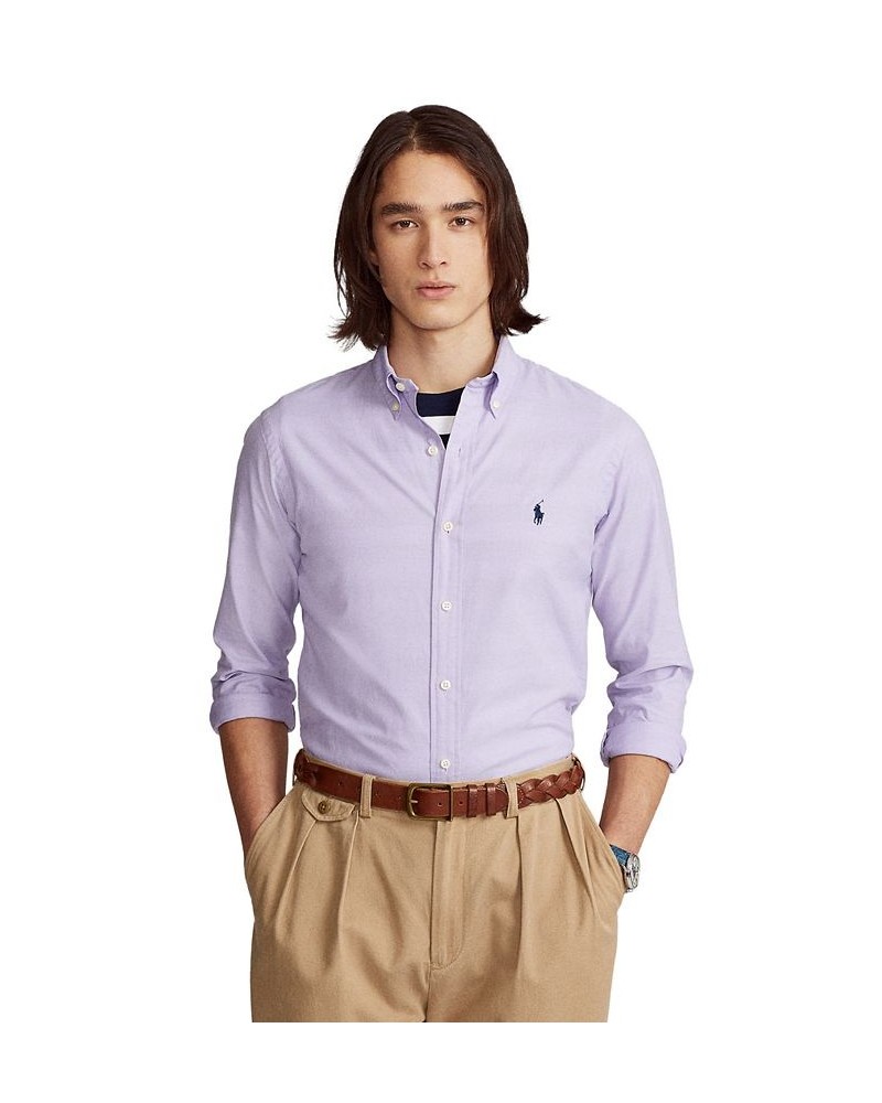 Men's Classic-Fit Stretch Oxford Shirt Purple $48.60 Shirts