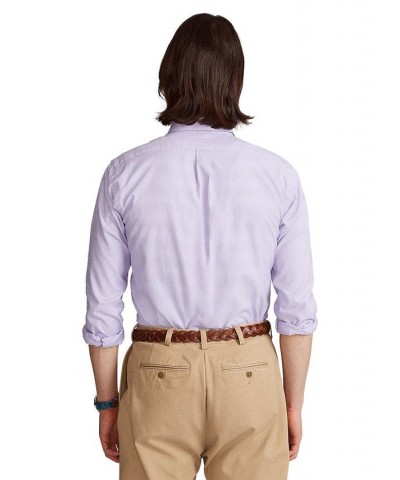 Men's Classic-Fit Stretch Oxford Shirt Purple $48.60 Shirts