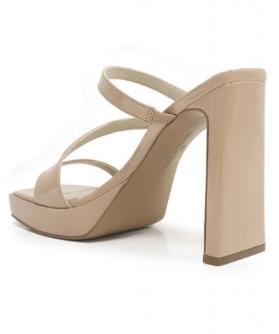 Women's Tala Asymmetrical Platform Sandals Buff $50.04 Shoes