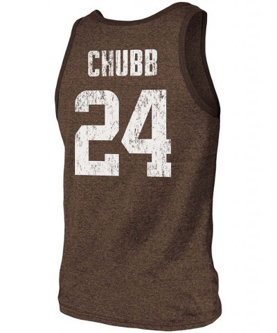 Men's Nick Chubb Heathered Brown Cleveland Browns Name Number Tri-Blend Tank Top $30.23 T-Shirts