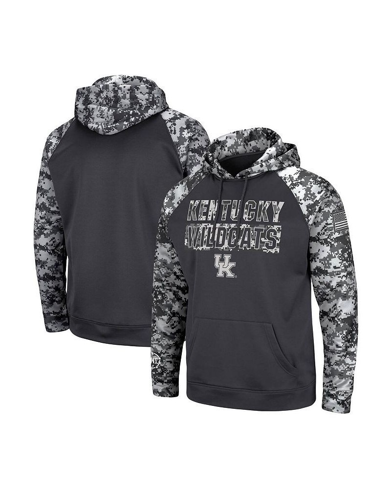 Men's Charcoal Kentucky Wildcats OHT Military-Inspired Appreciation Digi Camo Big and Tall Pullover Hoodie $41.24 Sweatshirt