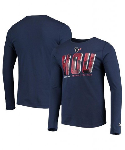 Men's Navy Houston Texans Combine Authentic Static Abbreviation Long Sleeve T-shirt $19.88 T-Shirts