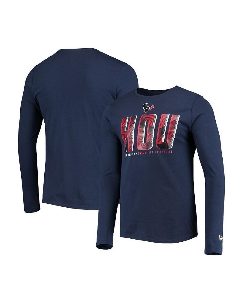 Men's Navy Houston Texans Combine Authentic Static Abbreviation Long Sleeve T-shirt $19.88 T-Shirts