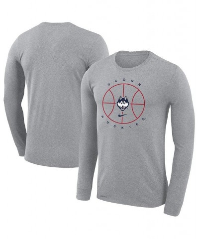 Men's Heathered Gray UConn Huskies Basketball Icon Legend Performance Long Sleeve T-shirt $24.20 T-Shirts