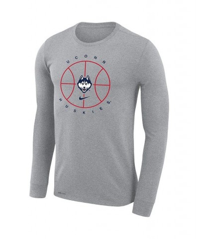 Men's Heathered Gray UConn Huskies Basketball Icon Legend Performance Long Sleeve T-shirt $24.20 T-Shirts