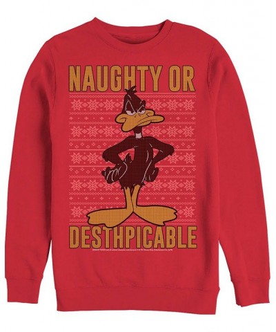 Men's Looney Tunes Daffy Sweatshirt Red $23.08 Sweatshirt