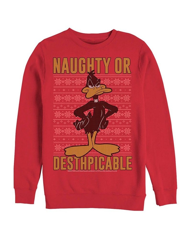 Men's Looney Tunes Daffy Sweatshirt Red $23.08 Sweatshirt