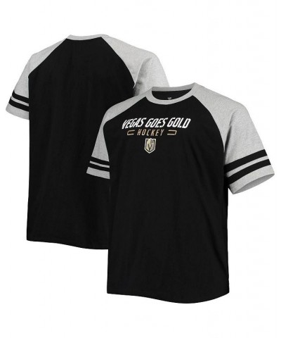 Men's Black Vegas Golden Knights Big and Tall Raglan T-shirt $18.80 T-Shirts