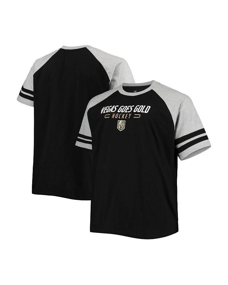 Men's Black Vegas Golden Knights Big and Tall Raglan T-shirt $18.80 T-Shirts