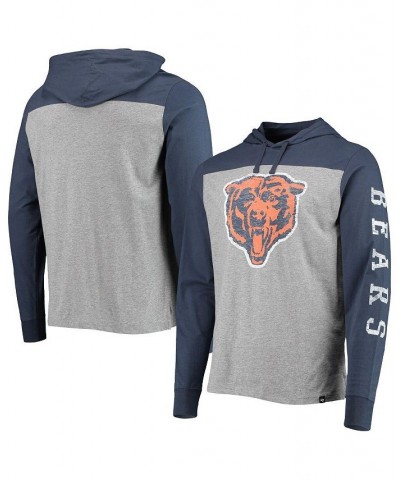 Men's '47 Heathered Gray Chicago Bears Franklin Wooster Throwback Long Sleeve Hoodie T-shirt $22.95 T-Shirts