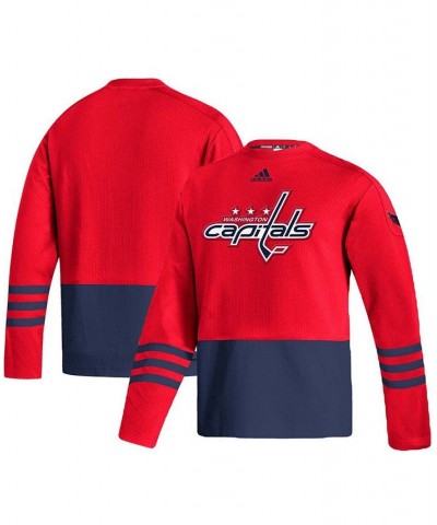 Men's Red Washington Capitals Logo Aeroready Pullover Sweater $54.88 Sweaters